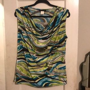 Abstract Drape Neck Top